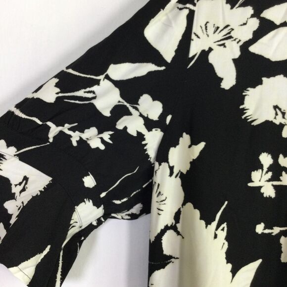 Chico's Womens Maxi Dress Abstract Floral Flare Sleeves Black Size 3 US 16 - Picture 10 of 16